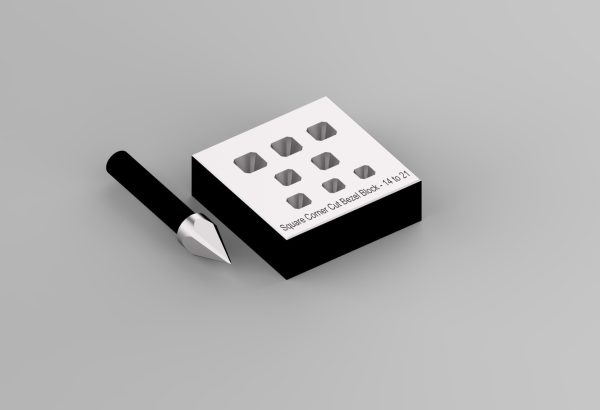   Square Bezel Block-Cut Corners Large – 14 to 21mm